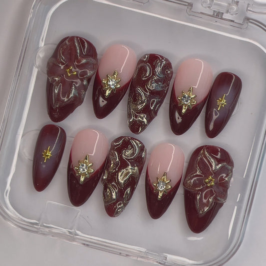 Crimson Bloom (Press-ons)