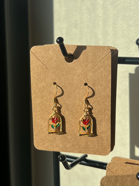 Rose earrings
